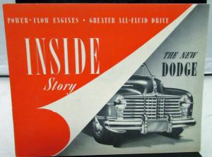 Original 1942 Dodge Dealer Sales Brochure Inside Story Of The New Dodge Rare