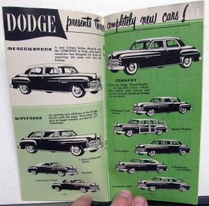 1949 Dodge Dealer Sales Brochure The Answer Book On The Daring New Dodge