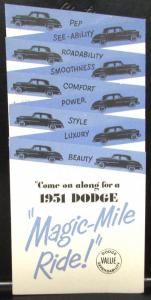 1951 Dodge Dealer Pocket Sales Brochure Folder Full Line Magic Mile Ride