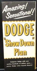 1952 Dodge Dealer Sales Brochure Folder Show Down Plan Comparison