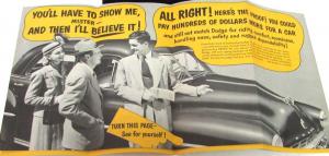 1952 Dodge Dealer Sales Brochure Folder Show Down Plan Comparison