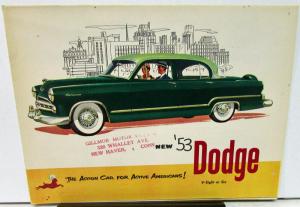 1953 Dodge V Eight or Six Dealer Color Sales Folder Action Car Large Original