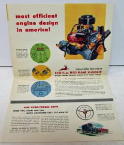 1953 Dodge V Eight or Six Dealer Color Sales Folder Action Car Large Original