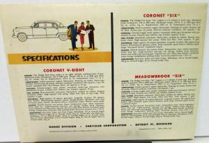 1953 Dodge V Eight or Six Dealer Color Sales Folder Action Car Large Original