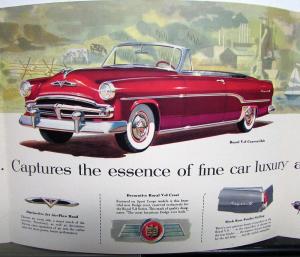 1954 Dodge Royal V-8 Dealer Color Sales Brochure Original Rare