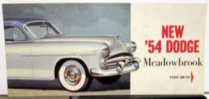 1954 Dodge Meadowbrook Dealer Color Sales Brochure Mailer Original Rare
