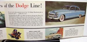 1954 Dodge Meadowbrook Dealer Color Sales Brochure Mailer Original Rare