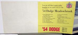1954 Dodge Meadowbrook Dealer Color Sales Brochure Mailer Original Rare