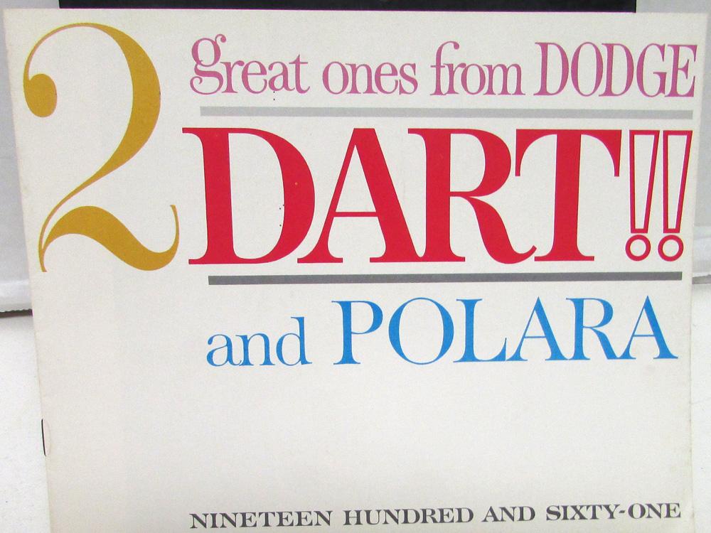 1961 Dodge Dealer Color Sales Brochure 2 Great Ones Dart Polara Original
