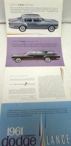 1961 Dodge Foreign Dealer Color Sales Brochure Lancer Compacts French Text Rare