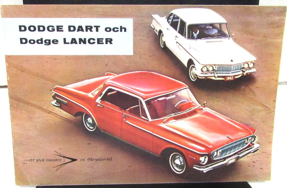 1962 Dodge Foreign Dealer Sales Brochure Dart & Lancer Swedish Text Rare