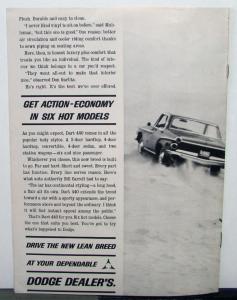 1962 Dodge Dealer Sales Brochure Dart 440 The New Lean Breed Performance Value