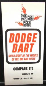 1962 Dodge Dealer Sales Brochure Competitor Comparison Dart Chevy Ford