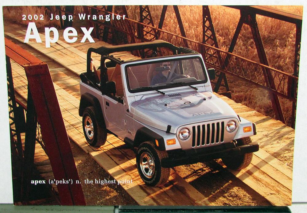 2002 Jeep Wrangler Apex Original Color Sales Brochure Data