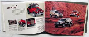 2002 Jeep Wrangler Sport Sahara X SE Models Original Color Sales Brochure