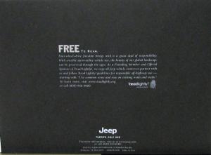 2002 Jeep Liberty Limited Edition & Sport Die Cut Cover Sales Brochure Original