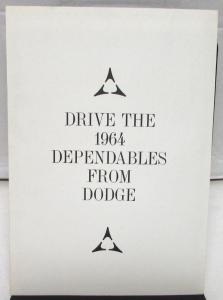 1964 Dodge Dealer Warranty Card Leaflet Dart Standard Big Dodge Models 5/50