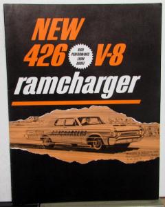 1964 Dodge Dealer Sales Brochure 426 V8 Ramcharger High Performance Features