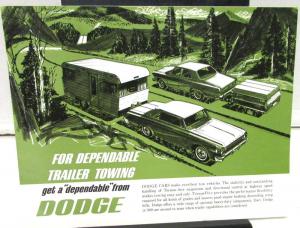 1964 Dodge Dealer Sales Brochure Dependable Trailer Towing Medium H/D Packages