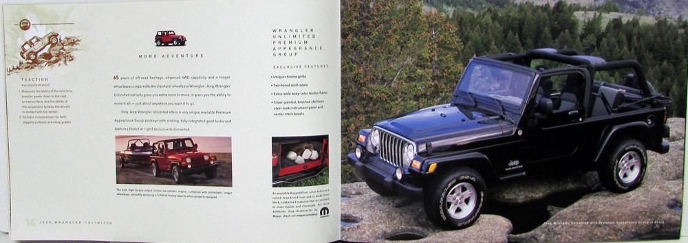 2006 Jeep Wrangler Unlimited Rubicon Sport RHD X SE Original Sales Brochure