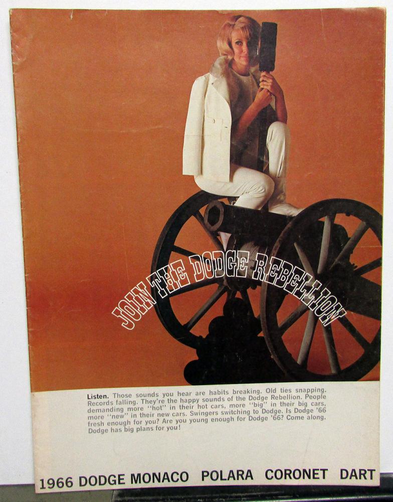 1966 Dodge Monaco Polara Coronet Dart Dealer Color Sales Brochure Orig