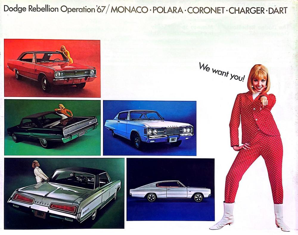 1967 Dodge Rebellion Coronet Charger Dart Full Line Sales Brochure