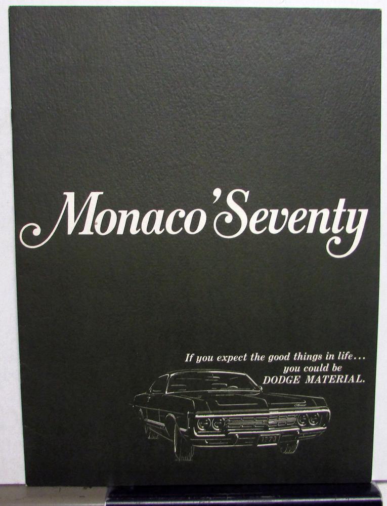 1970 Dodge Dealer Color Prestige Sales Brochure Monaco Options Features