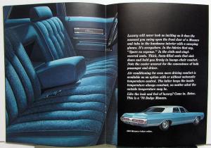 1970 Dodge Dealer Color Prestige Sales Brochure Monaco Options Features