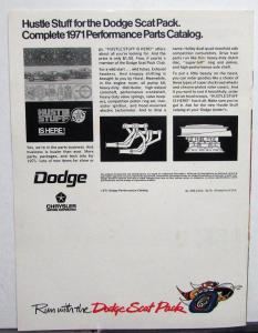 1971 Dodge Dealer Color Sales Brochure Dodge Scat Pack Models Charger Challenger