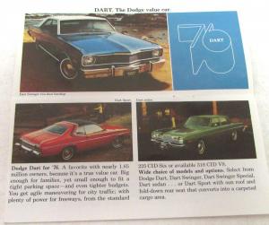 1976 Dodge Dealer Pocket New Models Sales Brochure Charger Dart Aspen Ramcharger