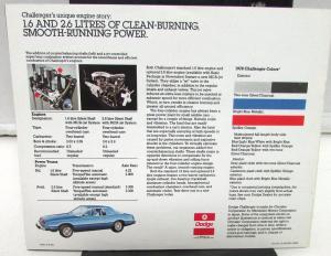 1978 Dodge Dealer Color Sales Brochure Challenger Original