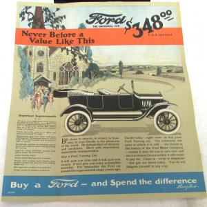 Original 1923 Ford Dealer Color Mailer The Universal Car Sedan Coupe Touring