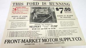 Original 1920-1927 Ford Neupert Aftermarket Water Pump Sales Brochure Poster