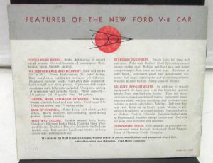 1935 Ford Dealer Sales Brochure Ford V-8 The Business Like Choice original