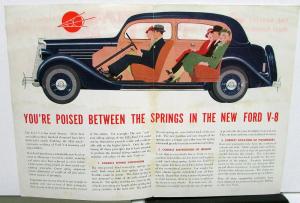 Original 1935 Ford Dealer Sales Brochure Ford V-8 Center Poise Suspension