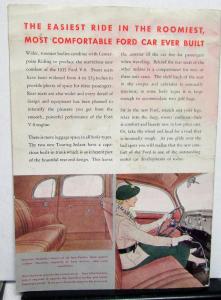 Original 1935 Ford Dealer Sales Brochure Ford V-8 Center Poise Suspension