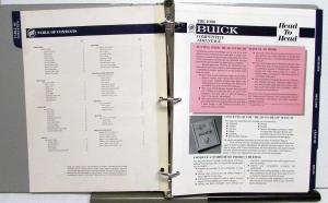 1988 Buick Competitive Product Manual Comparisons Technical Specs Dimensions NIB