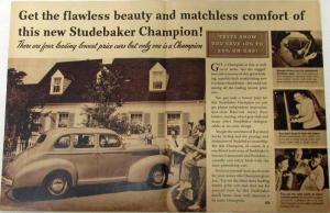 1939 Studebaker Champion Sales Brochure Folder Original