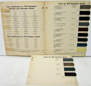 1939 Studebaker Color Bulletin No 8 Paint Chips Origianl & 1936 37 38 & 1940