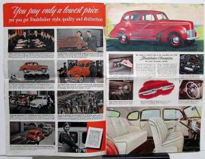 1940 Studebaker Champion Sedan Coupe Color Sales Brochure Original