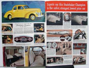 1940 Studebaker Champion Sedan Coupe Color Sales Brochure Original