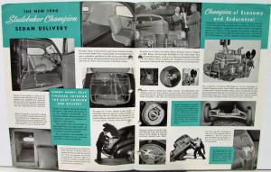 1940 Studebaker Champion Sedan Delivery Sales Brochure Data Spec Folder Original