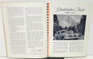 1939 Studebaker Dealer Inside Facts Salesmen Guide Manual Features Technology