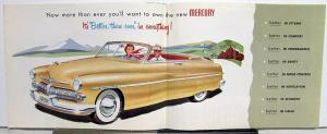1950 Mercury OCM Series Coupe Wagon Convertible Sedan Sales Brochure Folder Orig