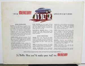 1950 Mercury OCM Series Coupe Wagon Convertible Sedan Sales Brochure Folder Orig