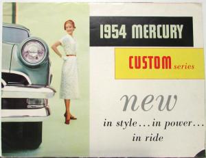 1954 Mercury Custom 2 & 4 Door Sedan Series Canadian Sales Brochure Folder Orig