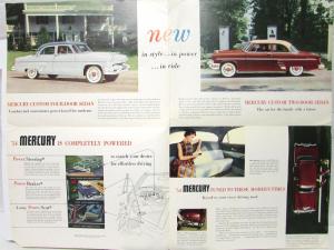 1954 Mercury Custom 2 & 4 Door Sedan Series Canadian Sales Brochure Folder Orig