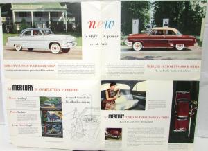 1954 Mercury Custom 2 & 4 Door Sedan Series Canadian Sales Brochure Folder Orig