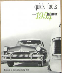 1954 Mercury Quick Facts Monterey & Sun Valley & Custom Sales Brochure Original