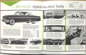 1954 Mercury Quick Facts Monterey & Sun Valley & Custom Sales Brochure Original